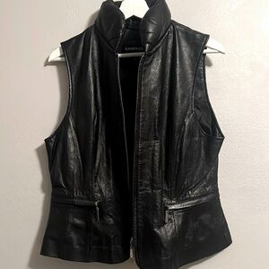 Vintage Rampage - Black Leather vest Size M y2k retro Matrix #100